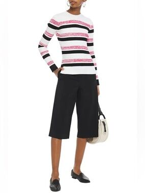 MAJE Manuel Striped Ribbed-Knit Sweater - Size M (2)